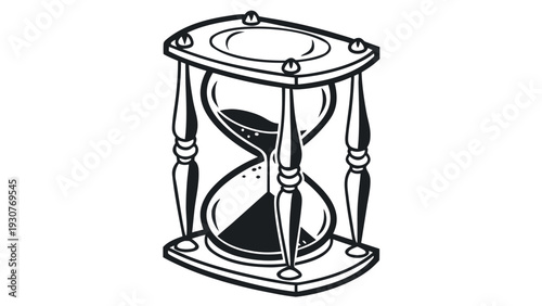 Vintage Hourglass Vector Illustration for Time Management and Measurement Concepts