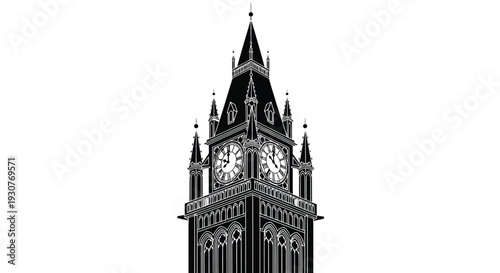 Vector illustration of Big Ben clock tower