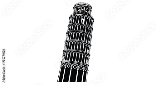 Vector illustration of the Leaning Tower of Pisa