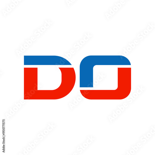 Letter DO logo icon isolated on white background
