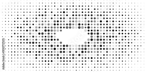 Grunge halftone gradient background. Faded grit noise texture. White and black sand wallpaper. Retro pixelated backdrop. Anime or manga style comic overlay.