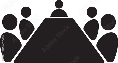 Board room members sitting around a table. Board Room Icon Object, Board Room Icon Picture, Board Room Icon Image