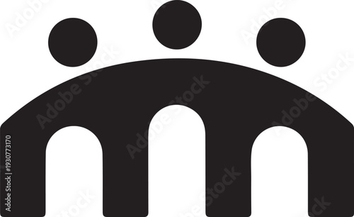 Bridge people family together human unity logo vector icon