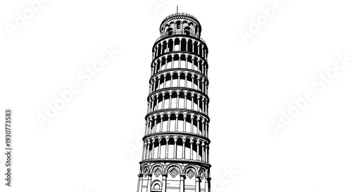 Vector illustration of the Leaning Tower of Pisa