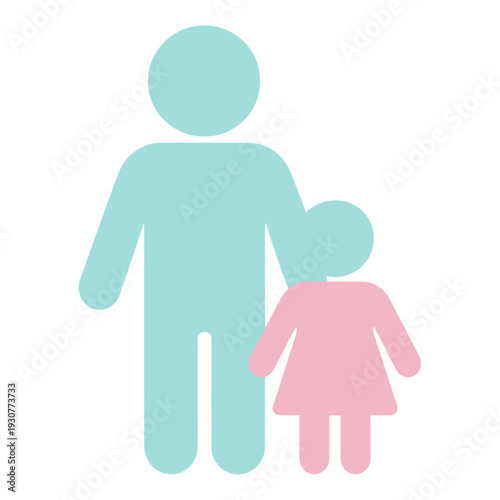 Father And Daughter Vector Icon