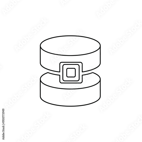 Outline vector illustration of a traditional Irish hat with a buckle, commonly associated with St. Patrick's Day celebrations and good luck