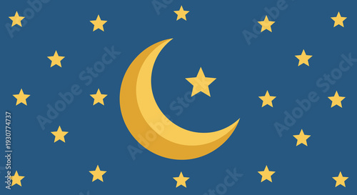 Set of Flat Design Ramadan Kareem Vector Flat Minimalist illustration