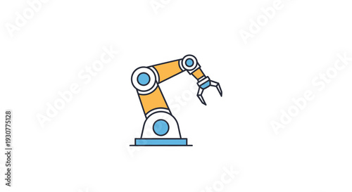 A vector illustration of a robotic arm, a symbol of automation and industry