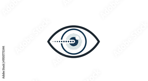 Abstract eye symbol representing digital vision, data analysis, and technological insight