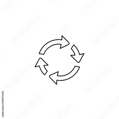 Circular arrows icon representing a continuous loop or process, suitable for cyclical concepts, repetition, and renewal