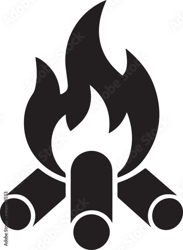 Campfire symbol bonfire vector icon