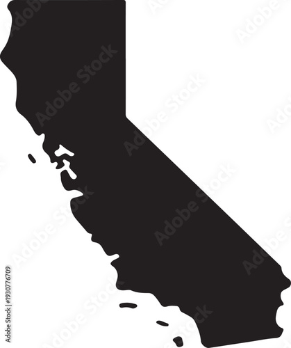 California map on white background vector
