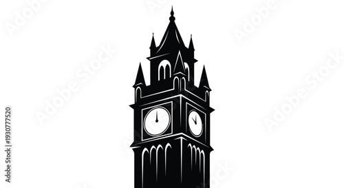 Vector illustration of Big Ben clock tower