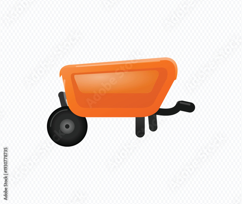 Orange Wheelbarrow Construction Tool