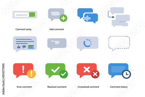 Expanded empty entry to state generation vector comment icon image simple collapsed