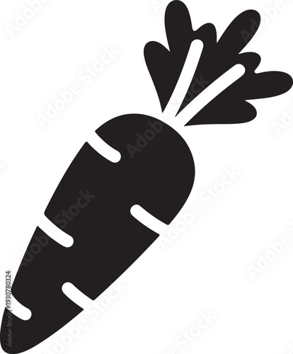 Carrot with leaves flat icon for apps and websites