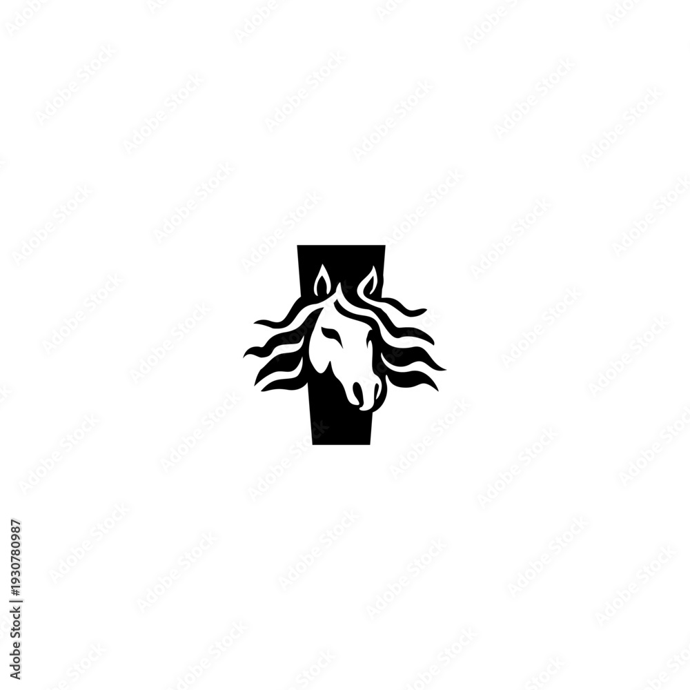 Fototapeta premium Wild Horse Head Alphabet i Lo...