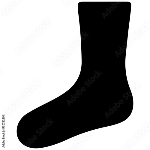 Black sock isolated on white background minimalist design apparel accessory