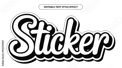 cool, black and white sticker text effect with editable properties, ideal for professional rank titles like apprentice, journeyman, expert, and master designer levels.