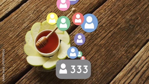 Avatars appearing from alert, rising over tea cup while badge updating to show viewer growth