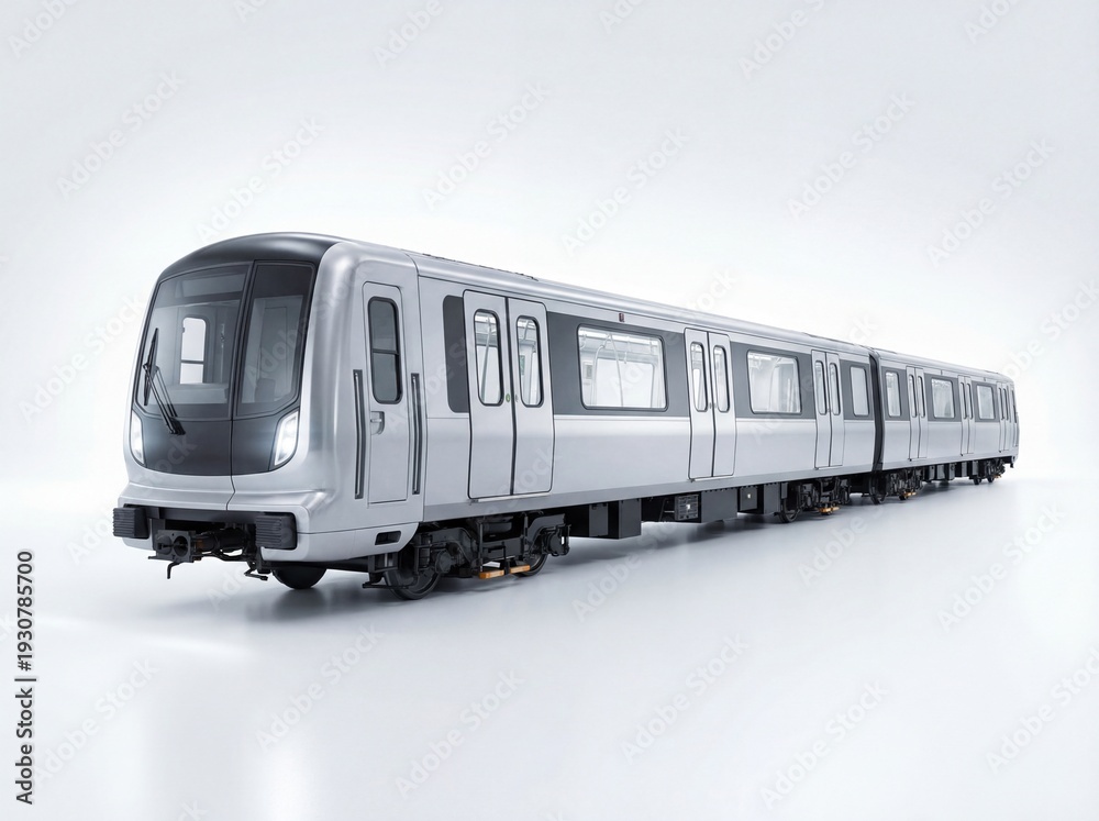 Fototapeta premium Subway train, fully captured, white background, bright and professional photography, no logo.