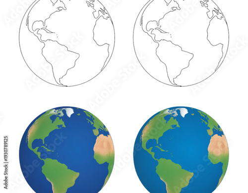 Comparison of ancient and modern world maps depicting early geographical knowledge