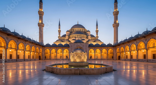 The muhammad ali pasha mosque at dusk in cairo egypt
