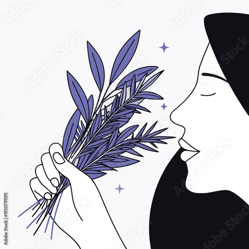 smelling-herbs-vector-isolated-on-pure-white-backg.eps