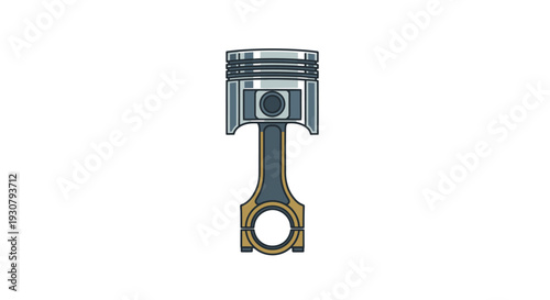 Piston Engine Component Mechanical Part Illustration.