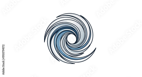 Blue Swirling Vortex Design Element.