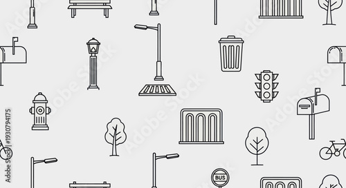Collection of Simple City Icons and Symbols.