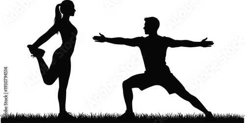 Black and white silhouette collection of diverse alien heads with large eyes and a full body extraterrestrial figure isolated vector.