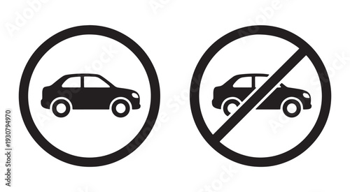 Traffic signs indicating allowed and prohibited vehicle access