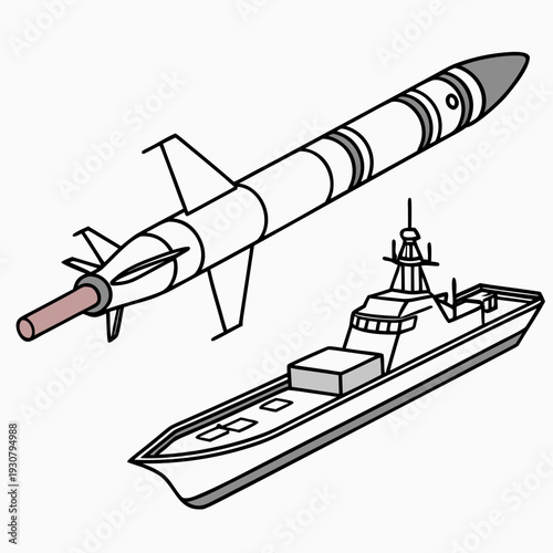 Of a missile and warship military naval grey