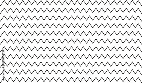 Seamless pattern with black zig zag lines on transparent background for textile or packaging