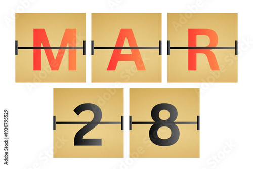 28 March calendar single day, week vector, illustration icon. golden and white color background calendar page vector for of the month March 28