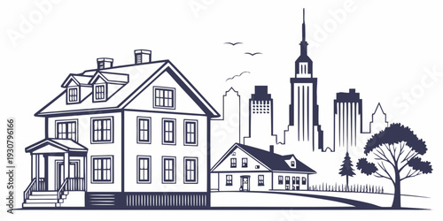 A picturesque town with a mix of traditional and modern architecture.