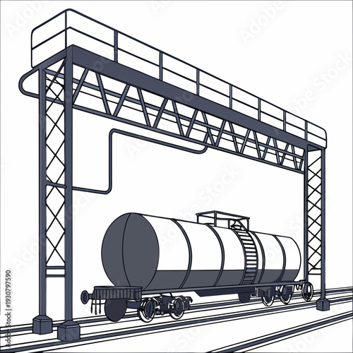 Rail tanker loading infrastructure train 1