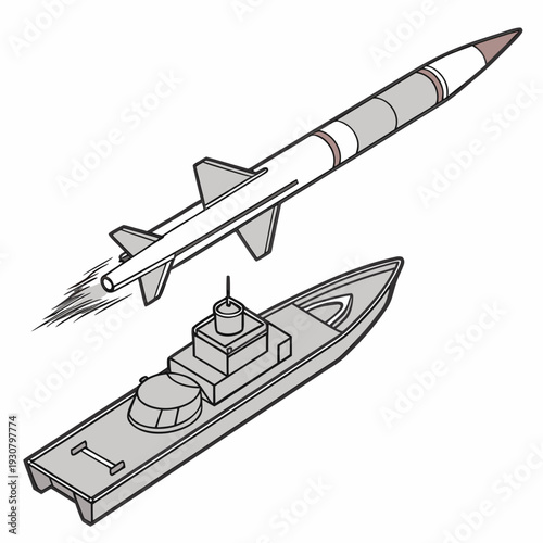 Of a supersonic missile launching from a warship military
