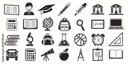 A diverse collection of icons representing various activities and objects