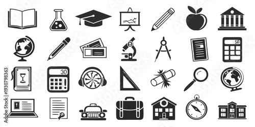 Collection of diverse icons representing various professions and activities