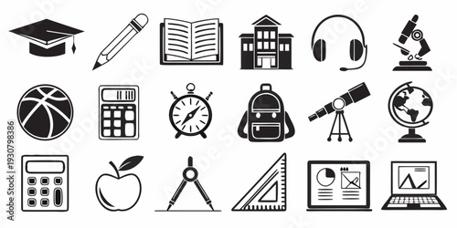 A diverse collection of icons representing various professions and activities