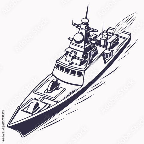 Navy warship missile firing from deck ocean vessel