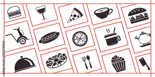 A diverse collection of various objects and items arranged in a grid pattern.