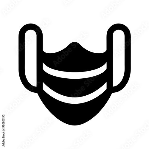 A black and white image of a face mask