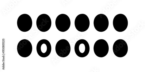 A visual representation of binary code using black and white circles