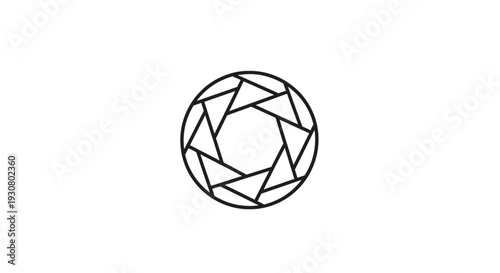 Photography Camera Lens Aperture Icon on Isolated White Background