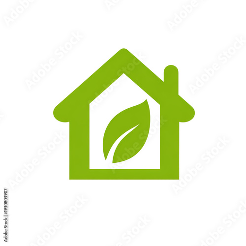 Green house icon simple flat design for home page button transparent background