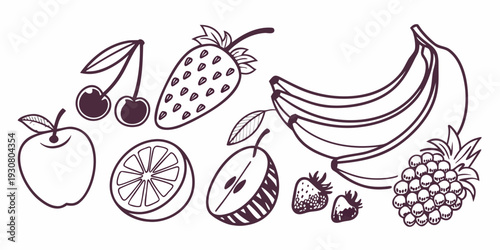 A delightful assortment of various fruits including bananas, apples, and berries.