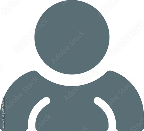 A sleek digital icon of a person viewed from the front in a minimalist style